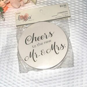 Cheers to the New Mr. & Mrs. Coasters - White